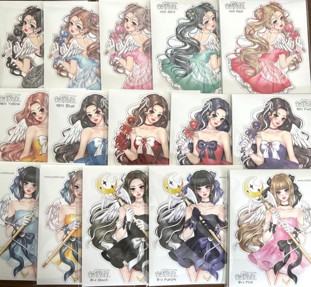 韓国作家さん o1004さん ステッカー（コラージュ 女の子 人物）