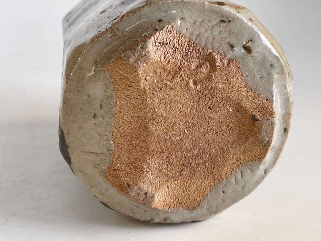 陶芸家　西岡小十　絵唐津　面取　香炉　唐津焼　古唐津　織部　香爐　共箱　純銀