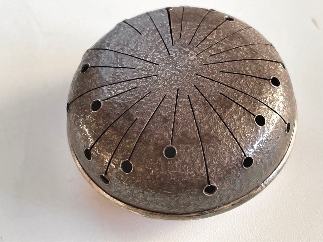 陶芸家　西岡小十　絵唐津　面取　香炉　唐津焼　古唐津　織部　香爐　共箱　純銀