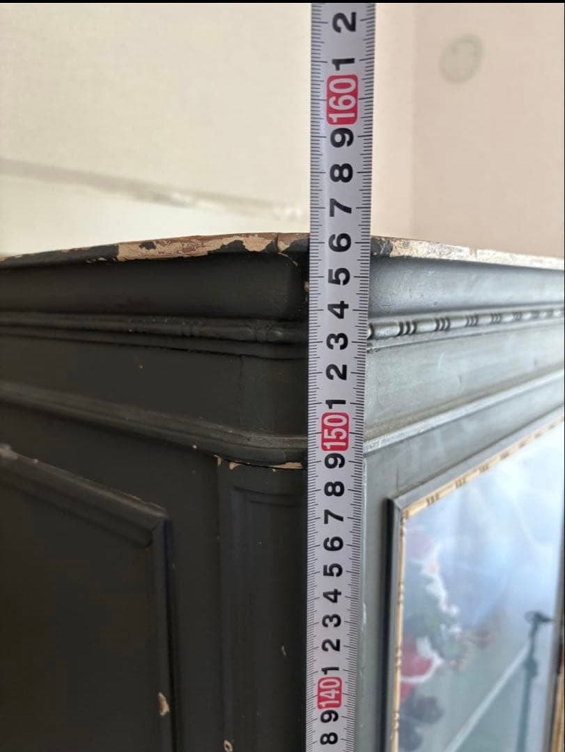 フランスアンティーク家具　 グレーのキャビネット 4引き出し付き