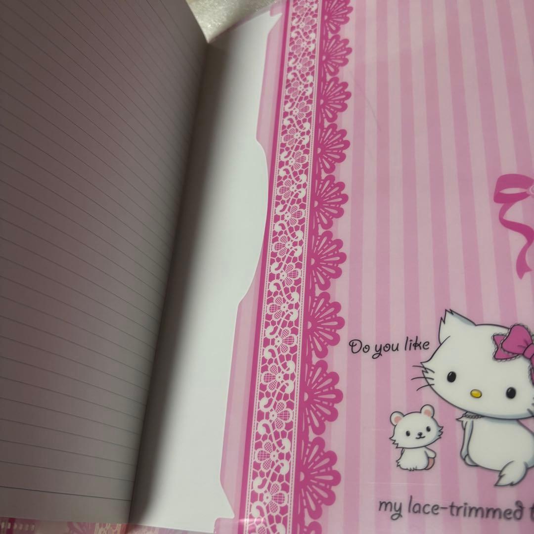 チャーミーキティ 2005 2つ折り 見開き クリアファイルカバー付きノート