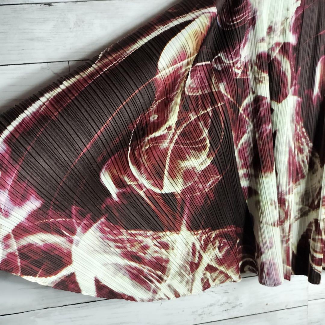 イッセイミヤケ プリーツプリーズ スモークバウンスフレアスカート