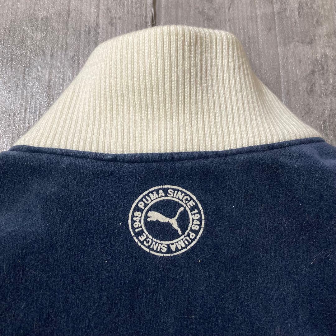 00s PUMA ベロア　中綿ジャケット　リバーシブル　紺　白　XL