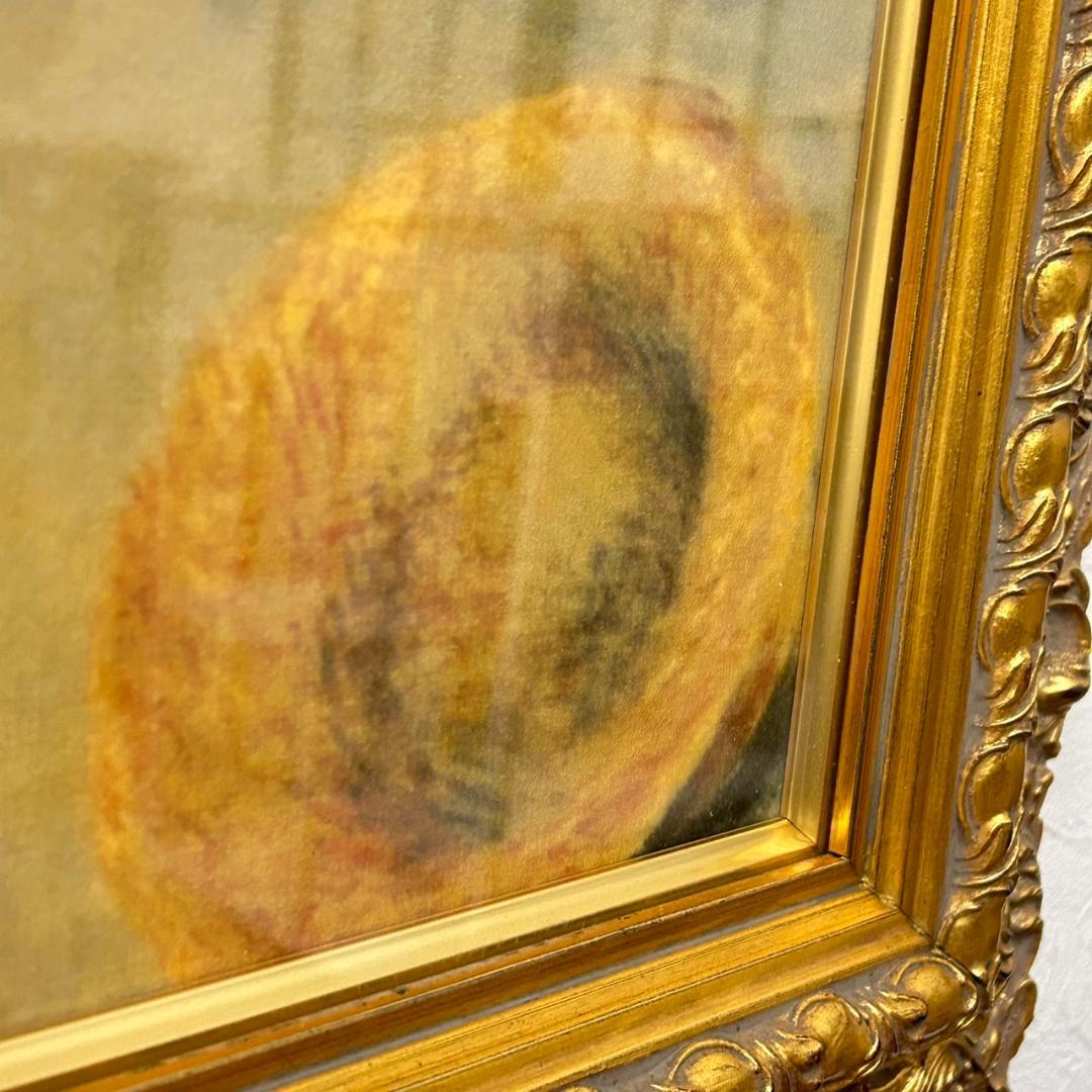 ルノワール 「田舎のダンス」複製画 シルクスクリーン　特大額付き