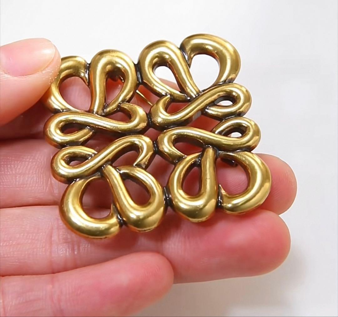 ロエベ、ゴールド、ブローチ、