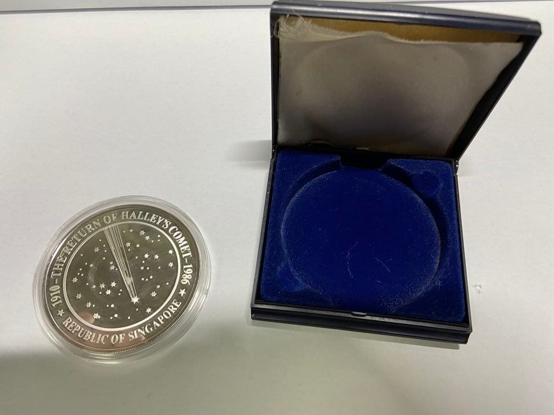 純銀製 シンガポール 1986年 ハレー彗星 5オンス 記念メダル
