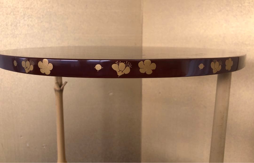 《R》茶道具 溜塗 三友棚 組立式 塗師 川瀬表完作 共箱　260114き3