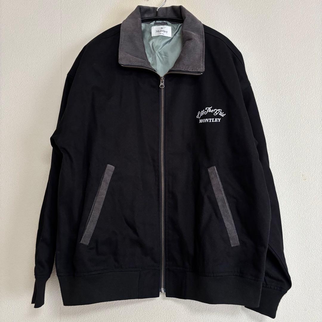 【美品】 Montley コットン ジップジャケット ブラック XL 刺繍