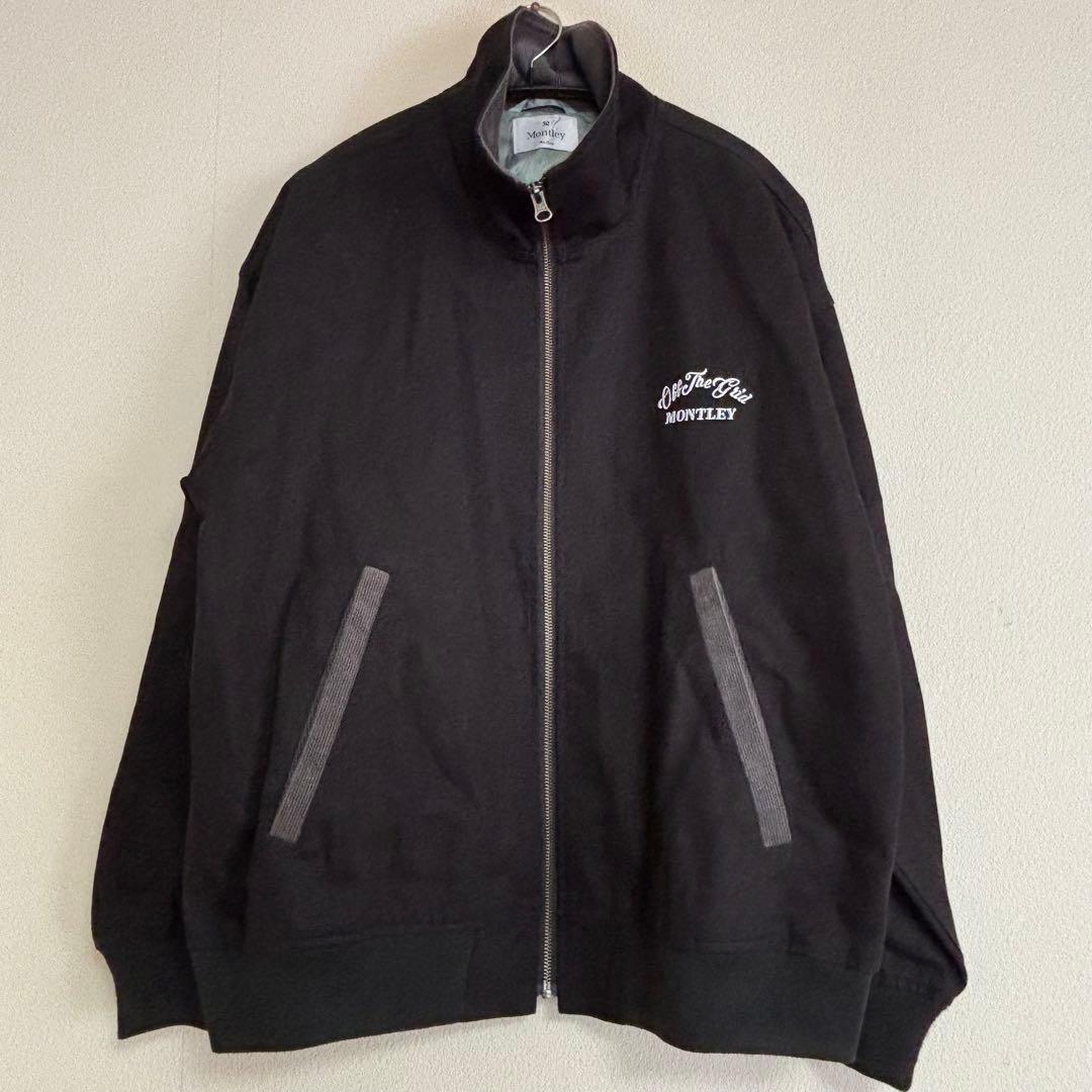 【美品】 Montley コットン ジップジャケット ブラック XL 刺繍