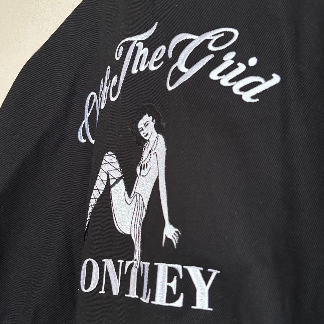 【美品】 Montley コットン ジップジャケット ブラック XL 刺繍