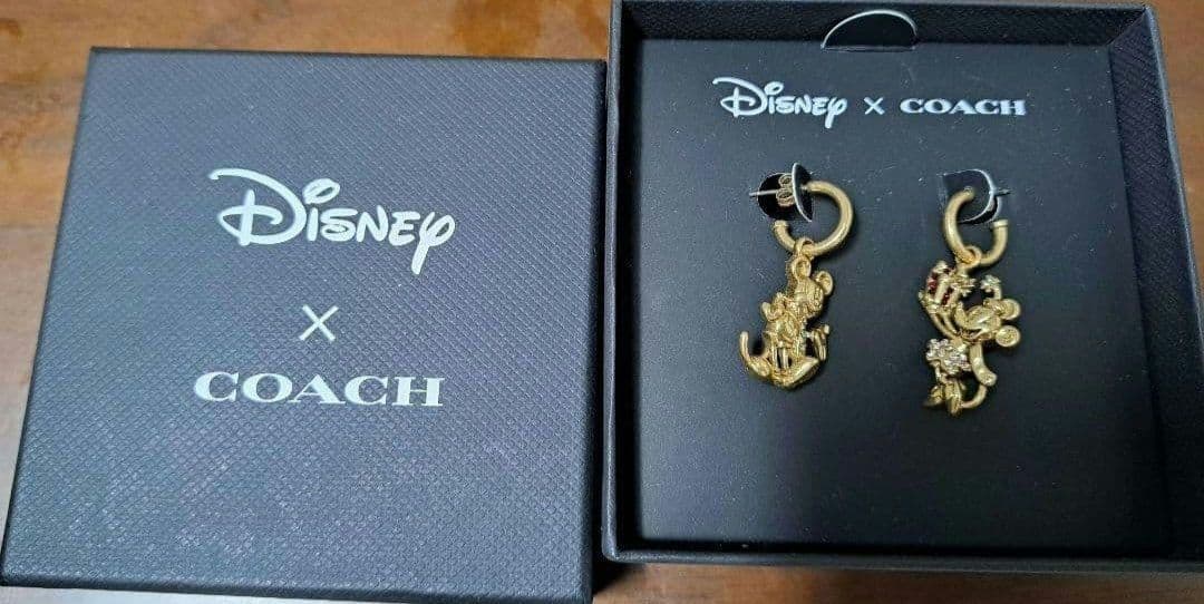 【新品】箱なし　COACH　ディズニー　両耳　ピアス　アクセサリー　レア