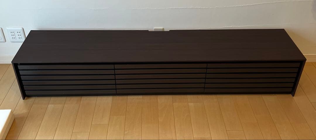 【中古品】ダークブラウン テレビ台 引き出し付き