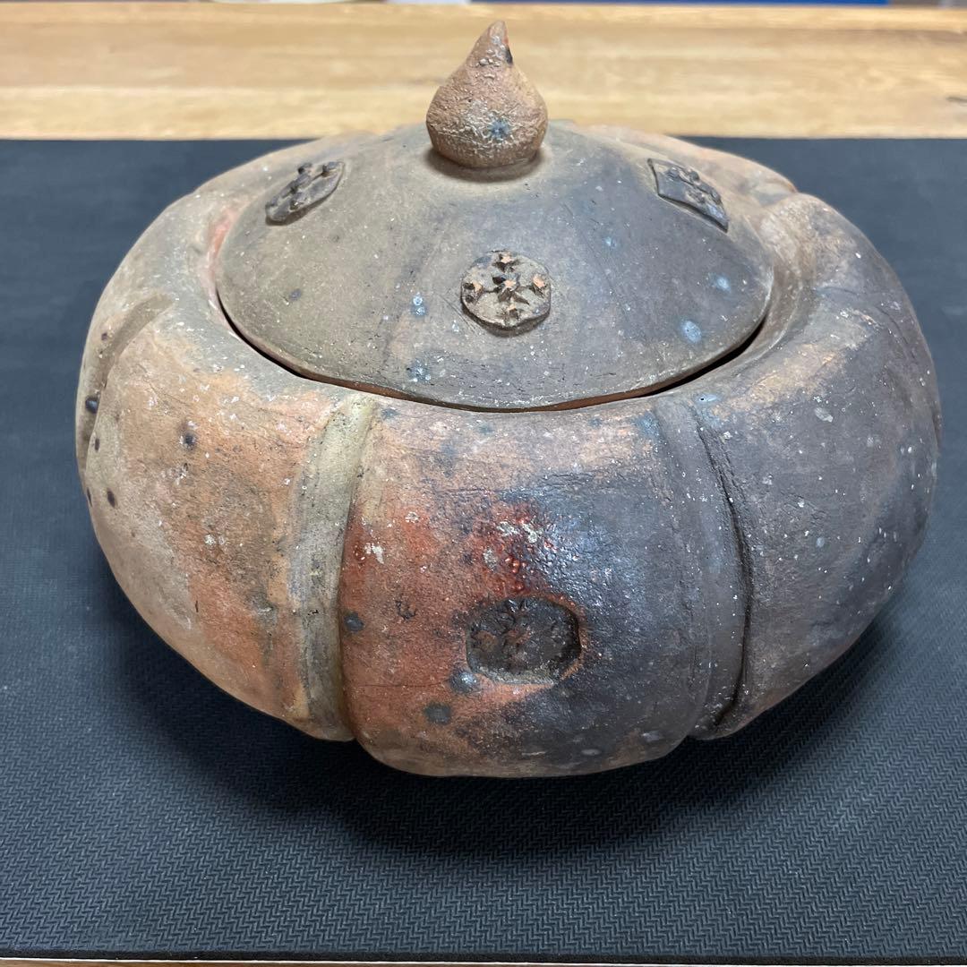 中川伊作　知花南蛮焼き　阿古陀型　水指　花いけ　沖縄