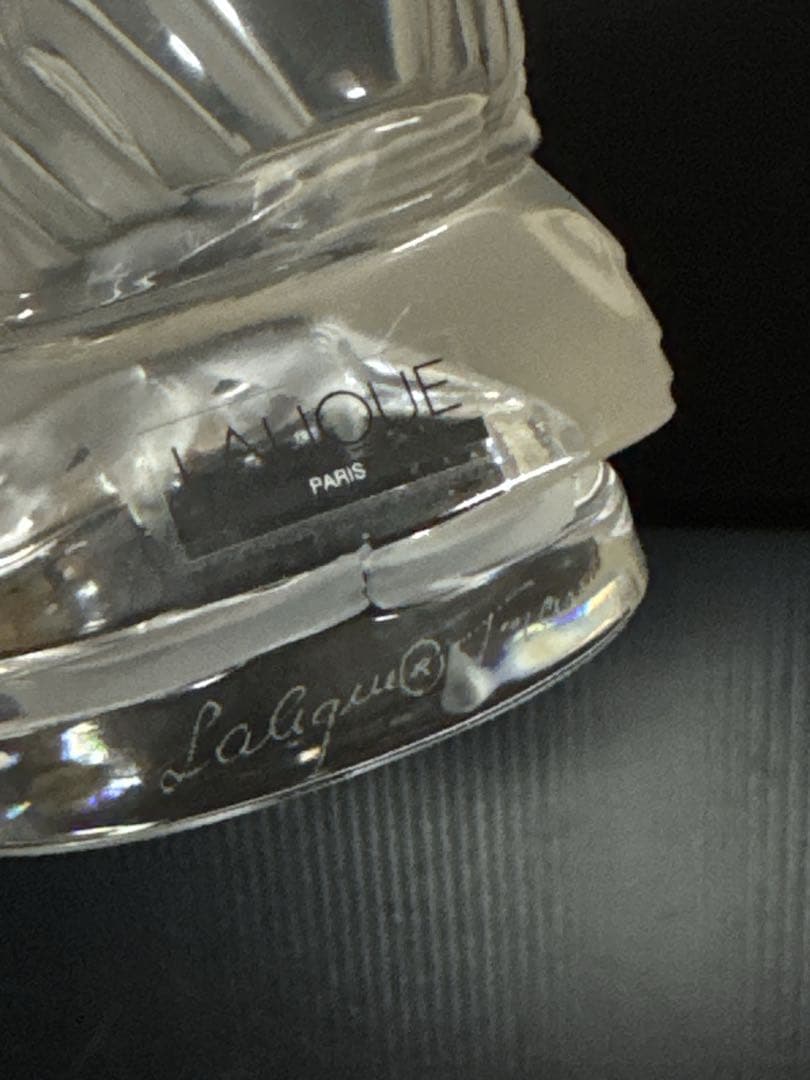 LALIQUE クリスタル 鶏 コックナン カーマスコット 置物 サイン入