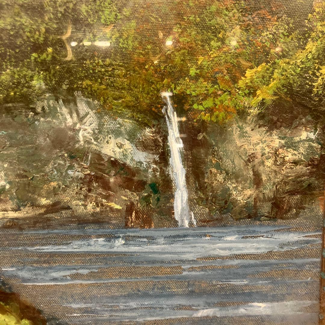 アンティーク 風景画 自然画 湖 滝 森林 油彩画 油絵 アート 絵画 美術