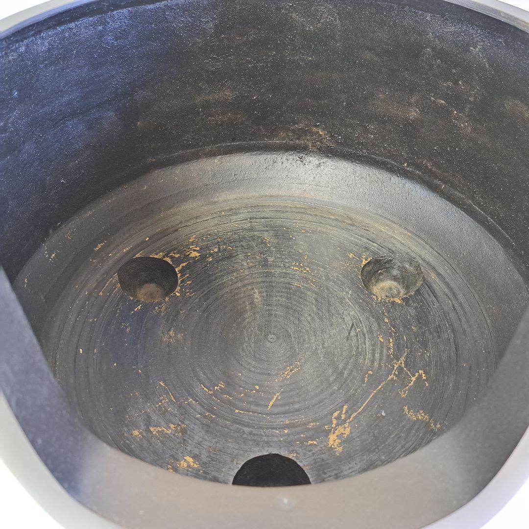 茶道具 面取風炉 唐銅製 風炉釜 L138