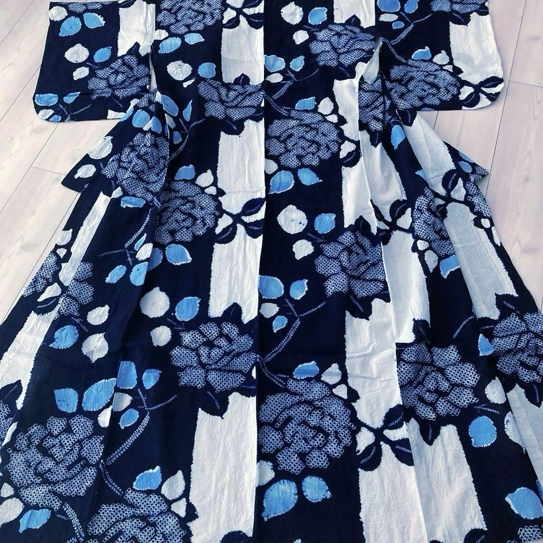 ちい　有松絞り・三浦絞り　手縫い上質　絞り浴衣　No.2-138