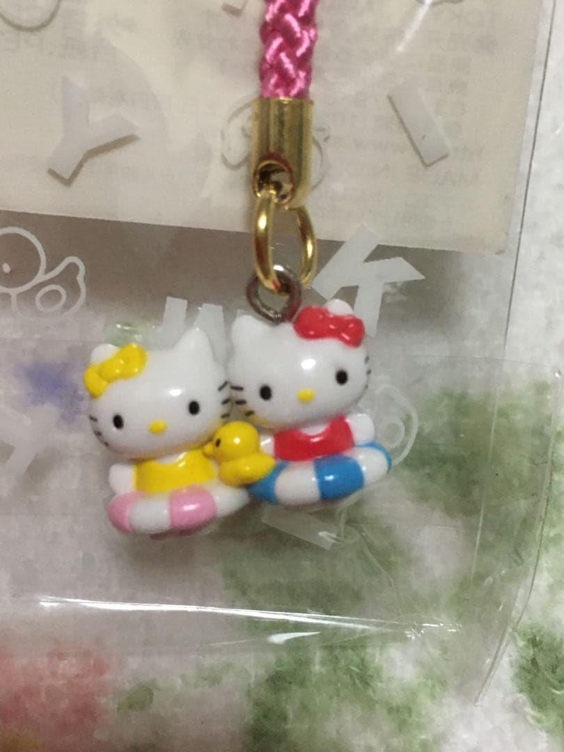 【希少】キティ&ミミイ vivitix 浮き輪 根付 ストラップ