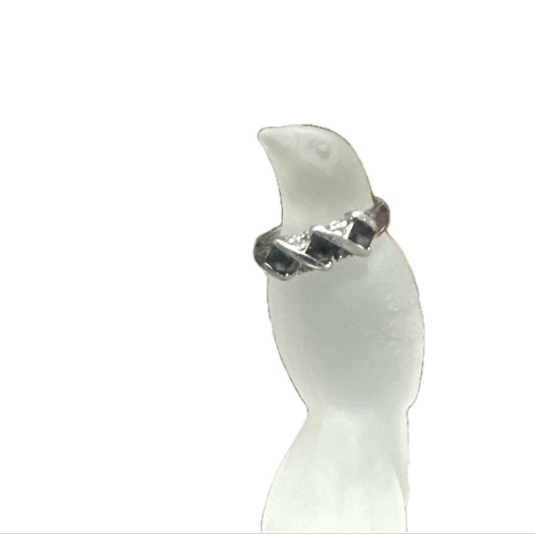 【美品】ブルーサファイア/ダイヤモンド/プラチナ リング #12