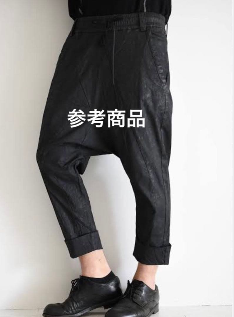 A.F ARTEFACT/サルエルクロップドパンツ/コーティング/黒ブラック2