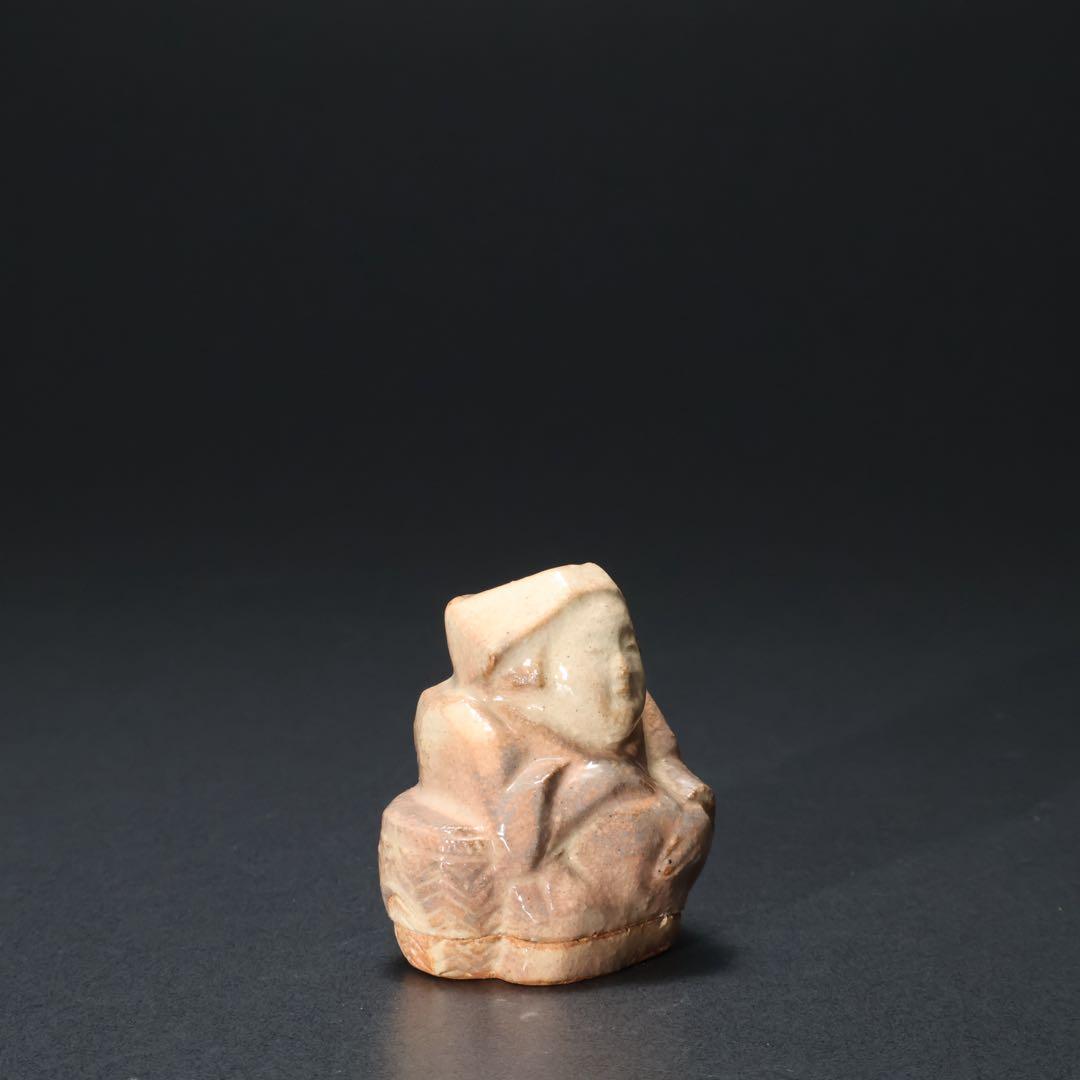 香合　茶摘み人形　七十四代朝日豊斎　共箱　早乙女　炉用　R1421お3