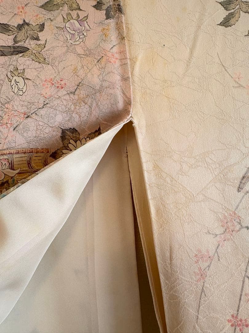 振袖セット 成人式応援 クリーム色系 紫系 ヴィンテージ MH2512261