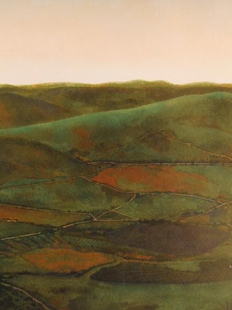 久野和洋、地の風景・黄昏れる刻、希少な画集より、新品高級額・額装付