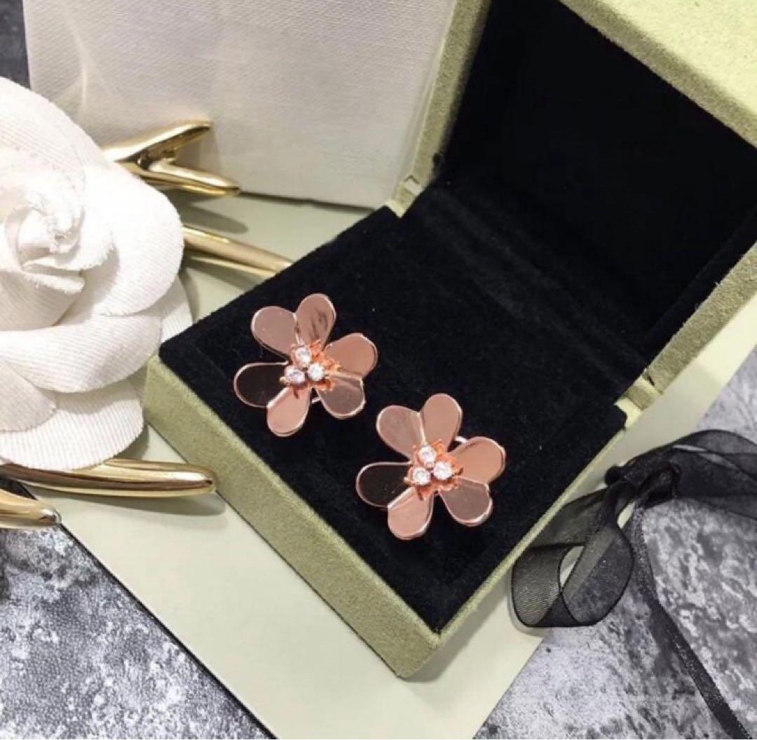 至高✨ハイクオリティ✨ラージサイズ　ダイヤモンド　ピンクゴールド　ピアス