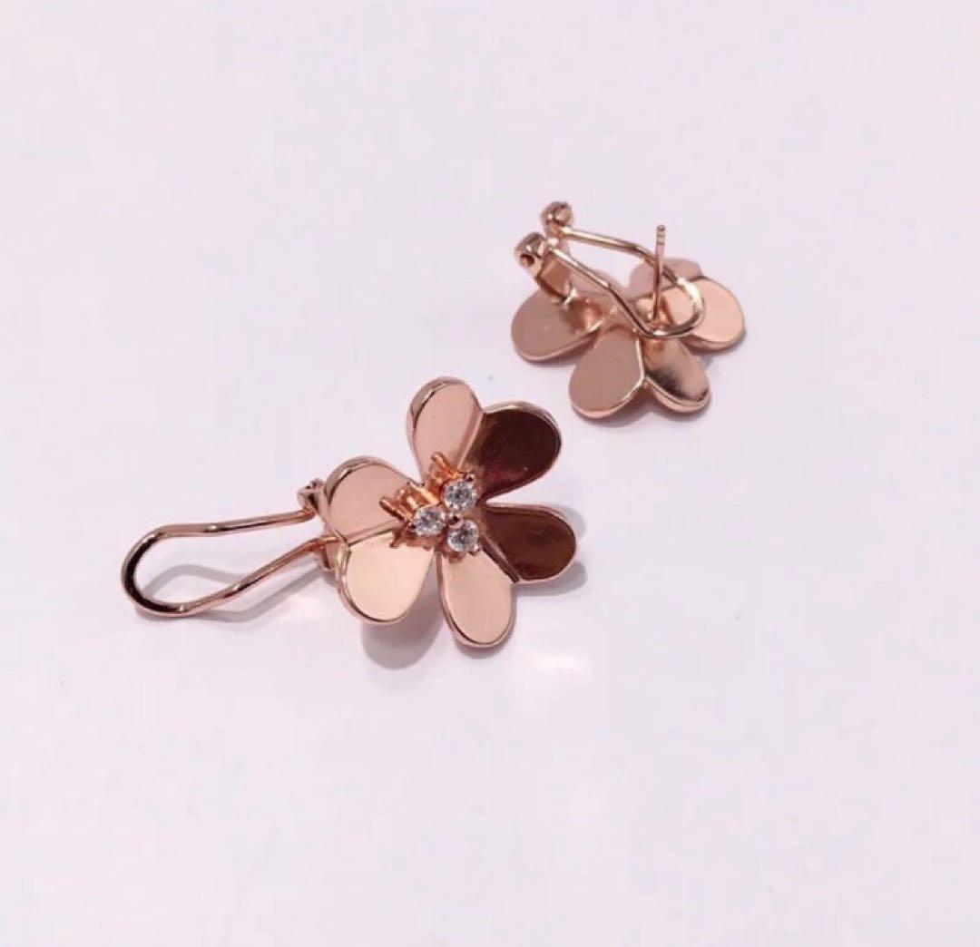 至高✨ハイクオリティ✨ラージサイズ　ダイヤモンド　ピンクゴールド　ピアス