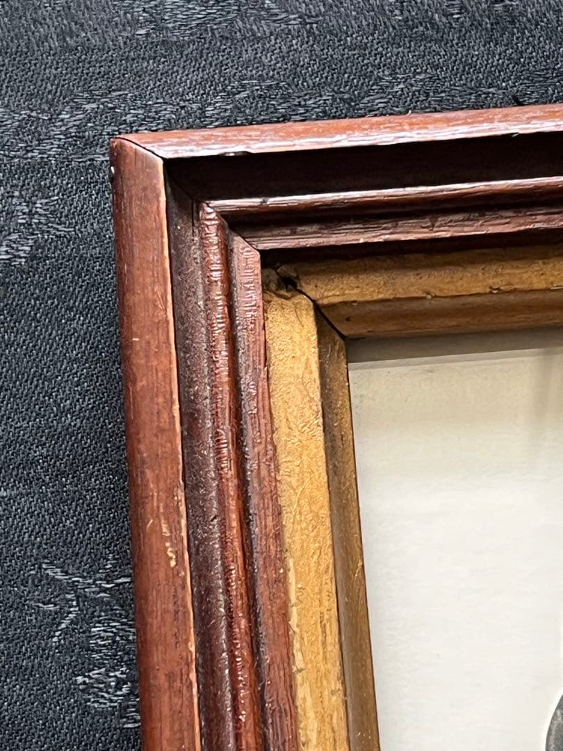 アンティークヴィクトリアンガラスフレーム壁掛け額装飾ペーパードール紙もの