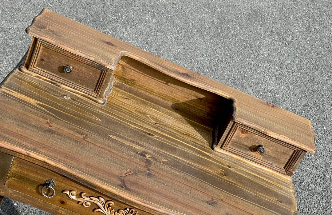 洋風　アンティークデスク　木製　軽量　テーブル　イスセット