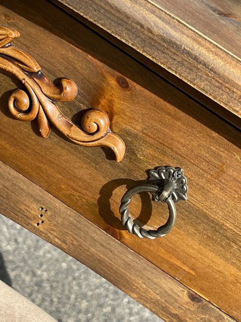 洋風　アンティークデスク　木製　軽量　テーブル　イスセット