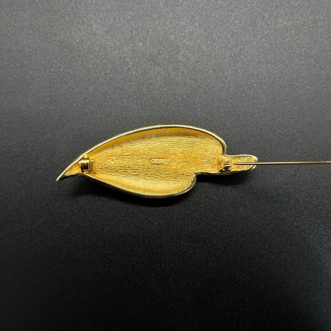 美品 4631 ChristianDior ディオール リーフモチーフ ブローチ