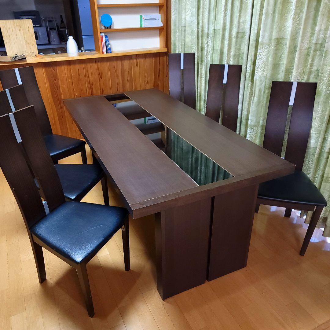 定価:300,000円 椅子6脚セット 180cmテーブル 大川家具
