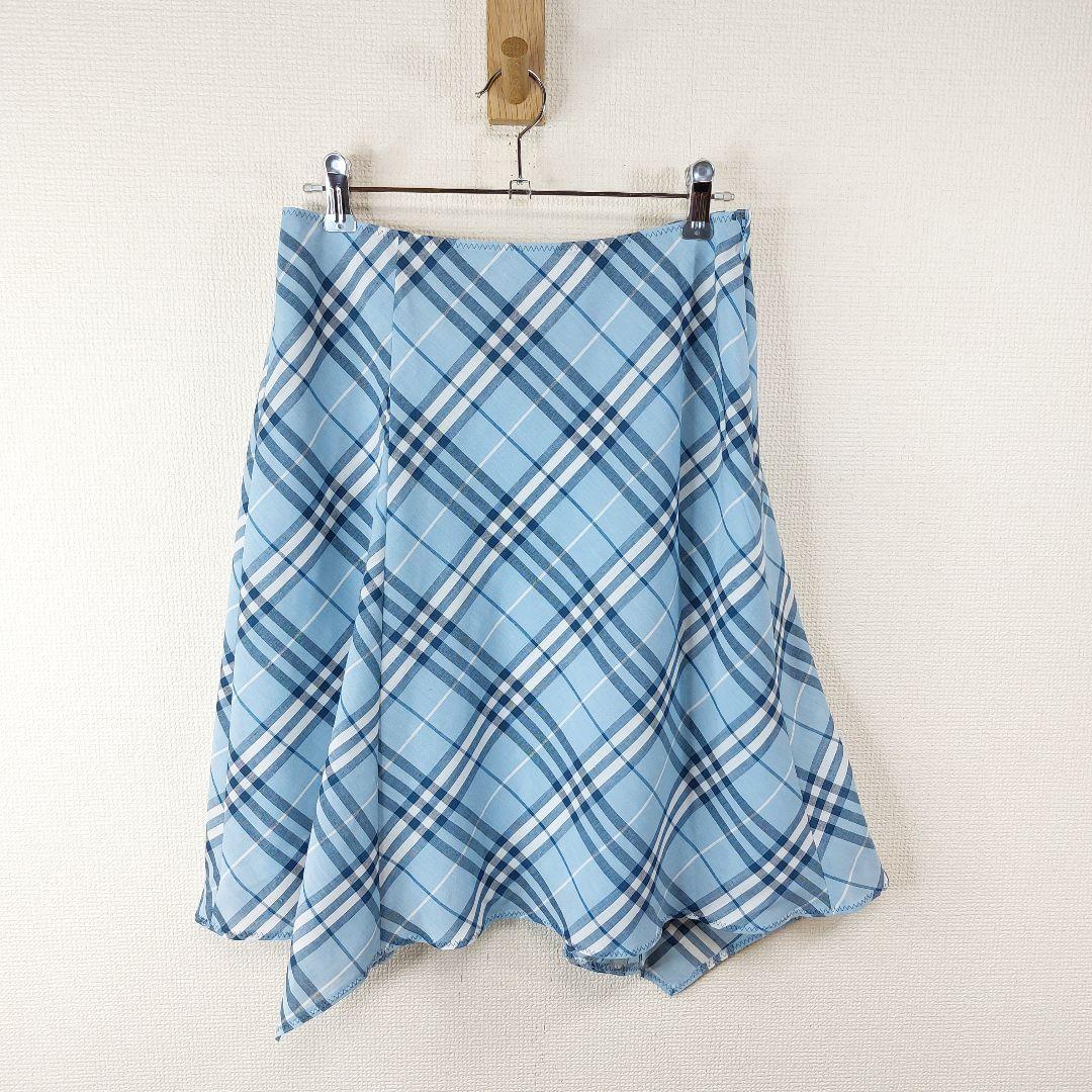 【希少品】　BURBERRY　ブルーレーベル　チェックスカート　アシンメトリー