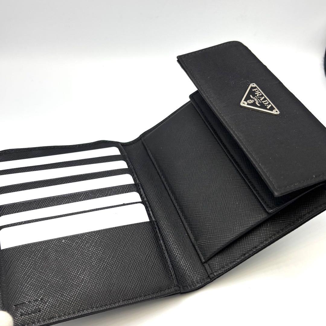 美品　PRADA プラダ ナイロン ポーチ 三角ロゴ ブラック クラッチバッグ