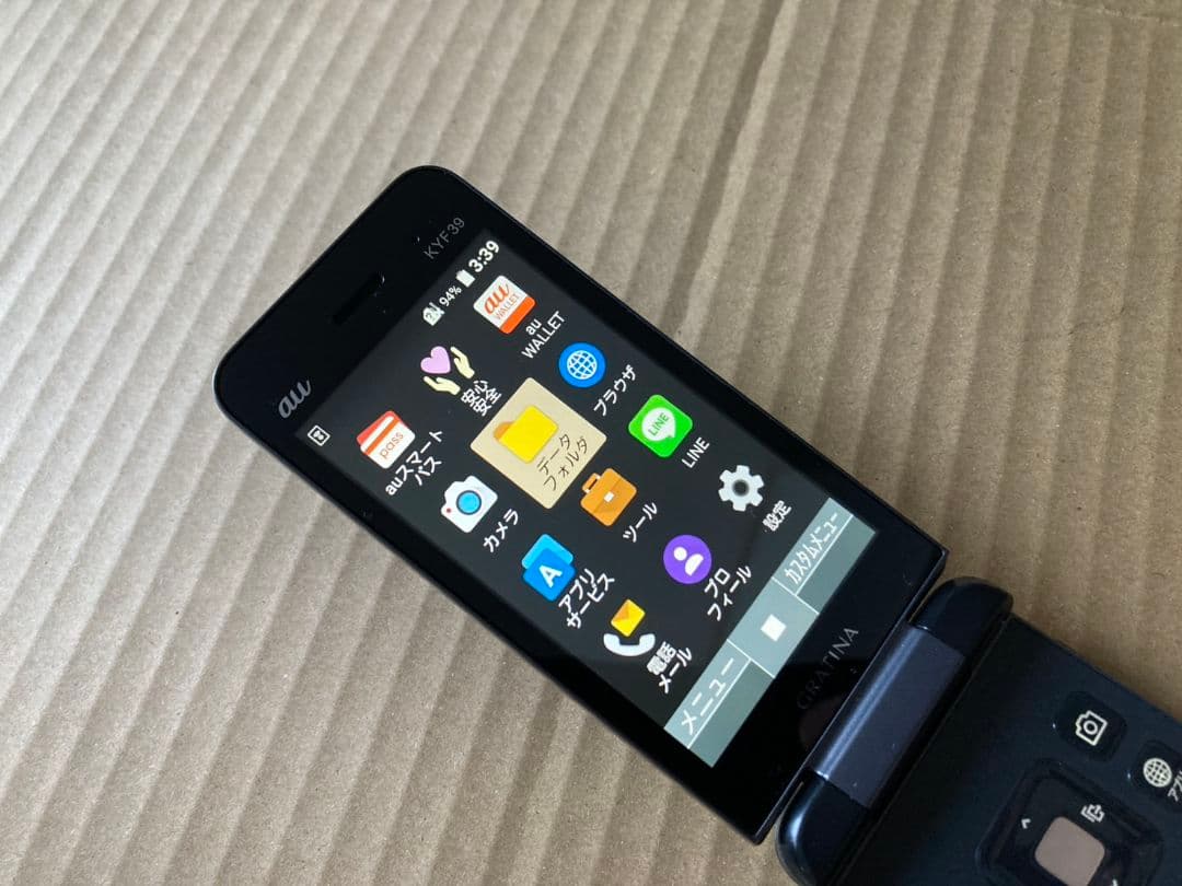 美品 G289 GRATINA 4G KYF39 SIMフリー ガラホ povo