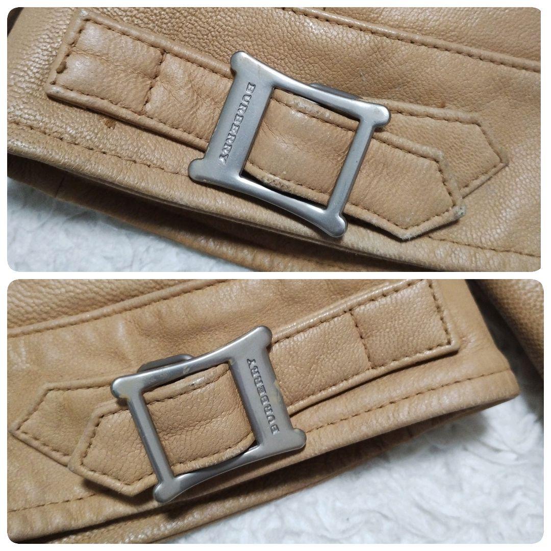 バーバリーブラックレーベル レザージャケット ラムレザーノバチェック