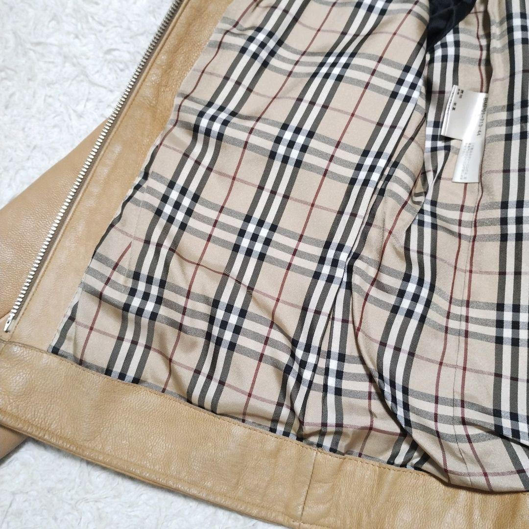 バーバリーブラックレーベル レザージャケット ラムレザーノバチェック