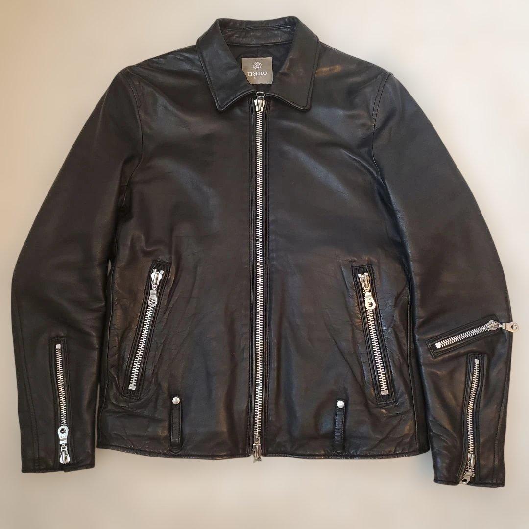 ⭐極美品⭐nano・universe ラムレザー 中綿 シングル ライダース