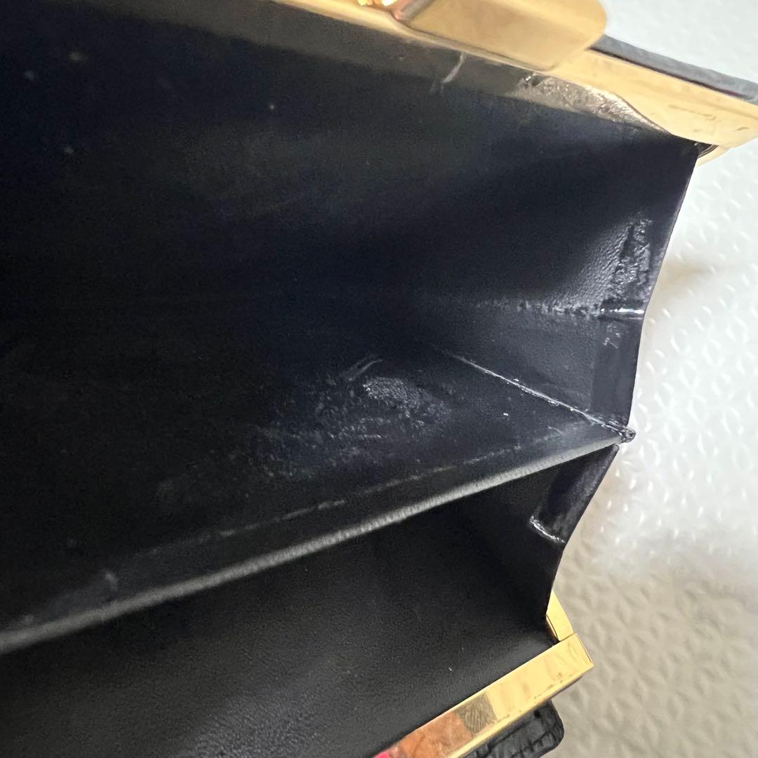 レア品　ジバンシー GIVENCHY ヴィンテージ　折り財布　総柄　ガマ口　黒