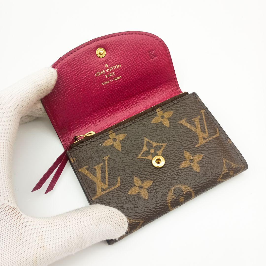 【美品S】ルイヴィトン　ポルトモネロザリ　モノグラム　フューシャ