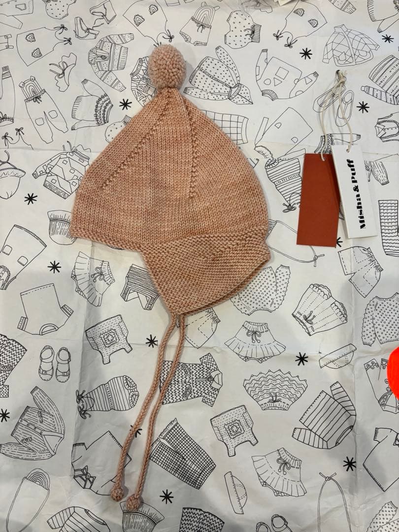 Misha & Puff ポンポン付きニット帽 ピンク