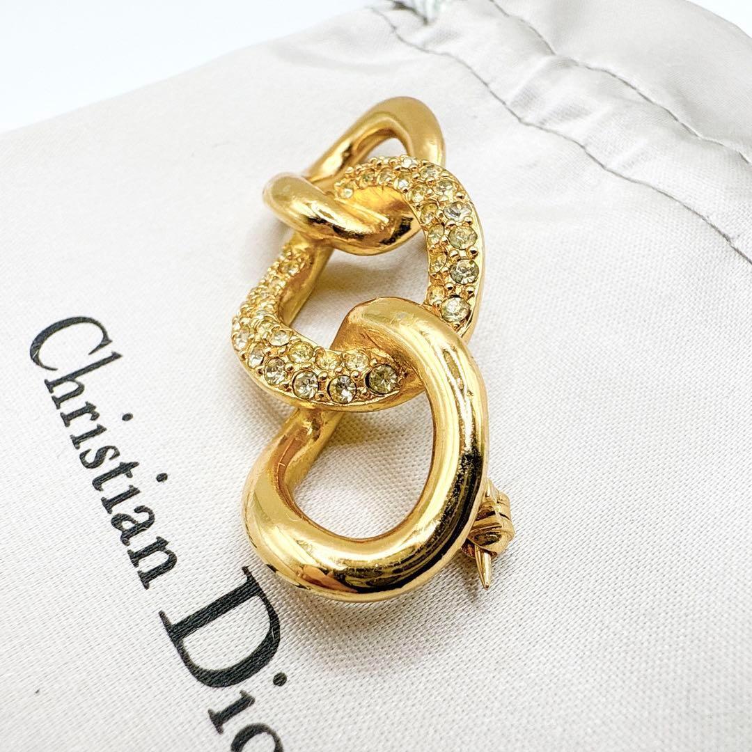 2528極美品✨Dior　ブローチ　CD　ロゴ　希少　刻印