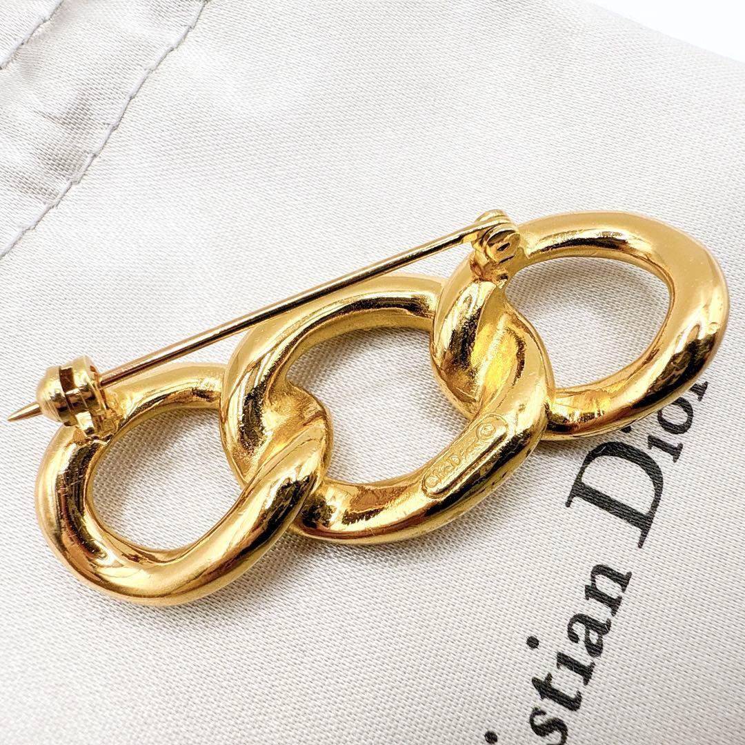 2528極美品✨Dior　ブローチ　CD　ロゴ　希少　刻印