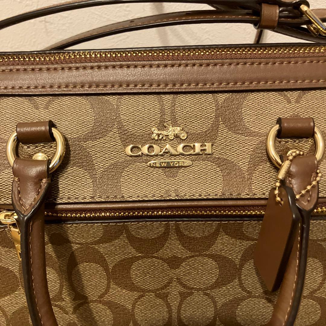 極美品COACH コーチ　2way ミニボストン シグネチャー