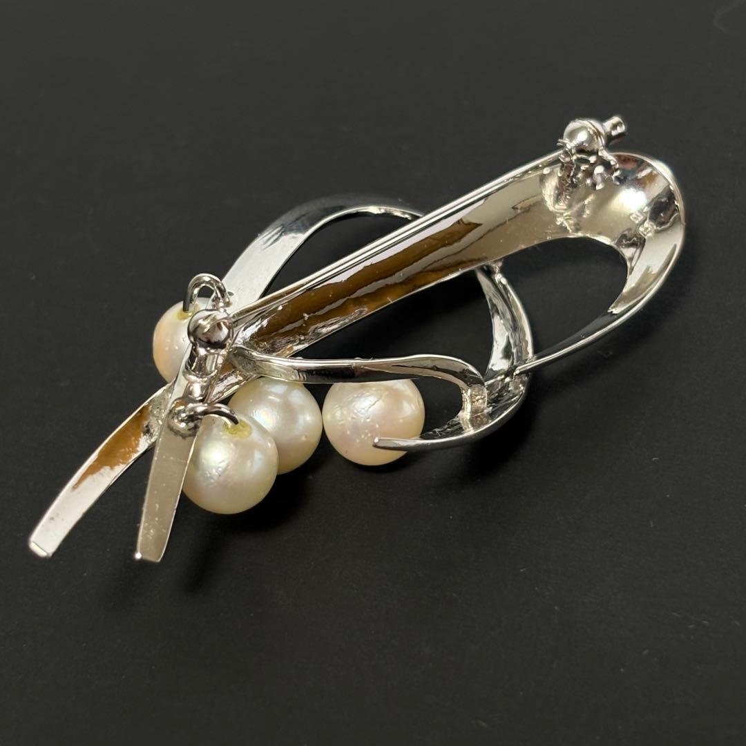 【極美品】タサキ　パール　ブローチ　シルバー　コサージュ　4粒