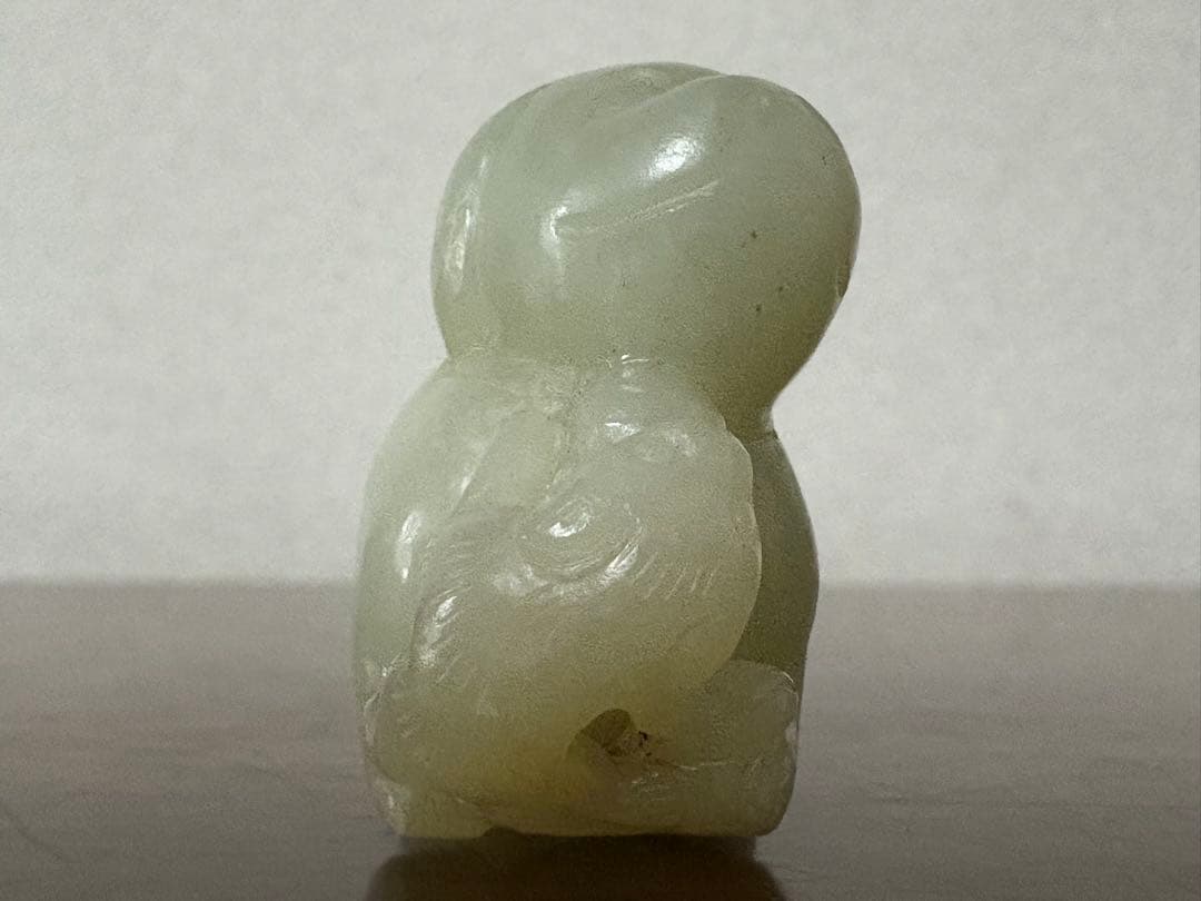 石？玉？の中国的置物　犬の親子　中国美術　4.5cm 48g