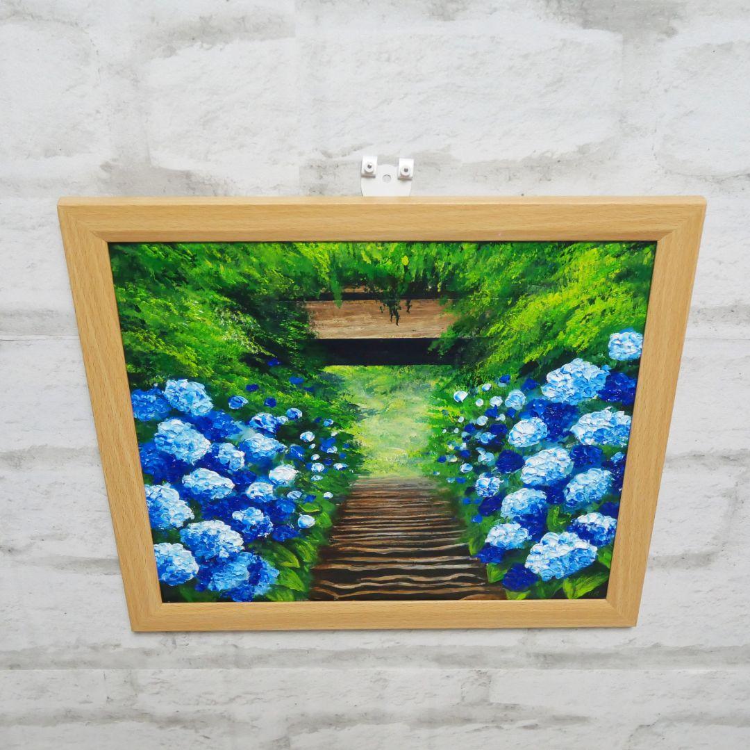 油絵 油彩 油彩画 絵 絵画【紫陽花寺】