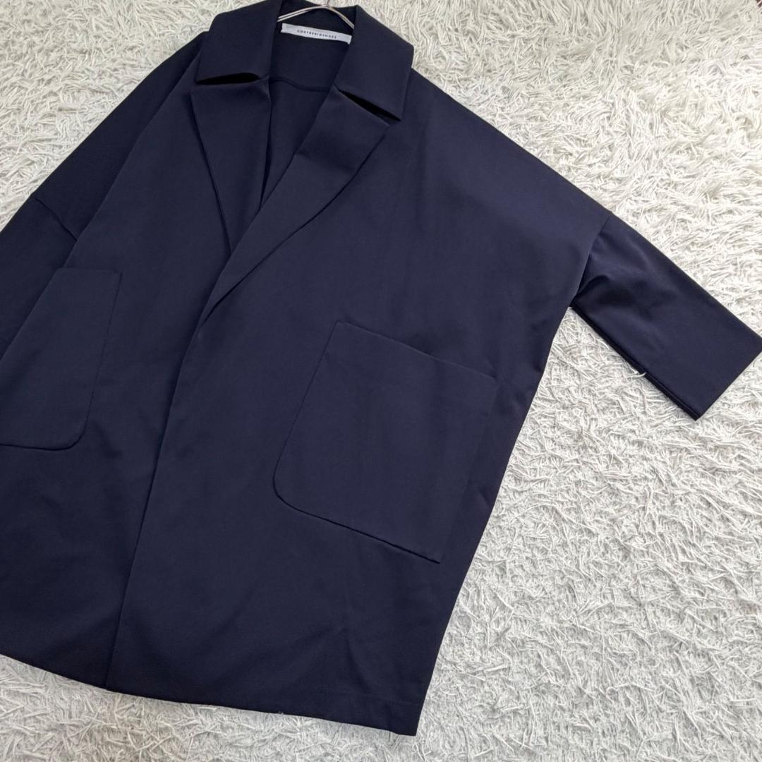 16508✨コグザビッグスモーク チェスターコート ドルマン ネイビー